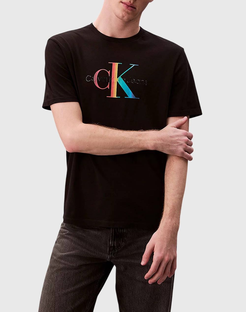 Calvin Klein Ss 20S Ck Pride25 Graphic Tee Men Clothes T Shirts & Sweatshirts T Shirts Black Cotton Lv04Rc800G Ub1 Male T-Shirts Black