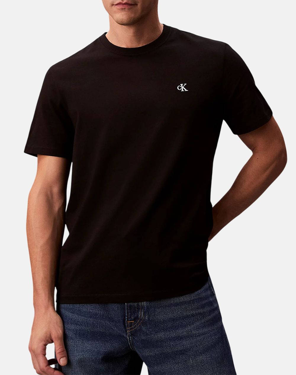 Calvin Klein Ss Monogram 20S Easy Tee Men Clothes T Shirts & Sweatshirts T Shirts Black Cotton Lv04Rc275G Ub1 Male T-Shirts Black
