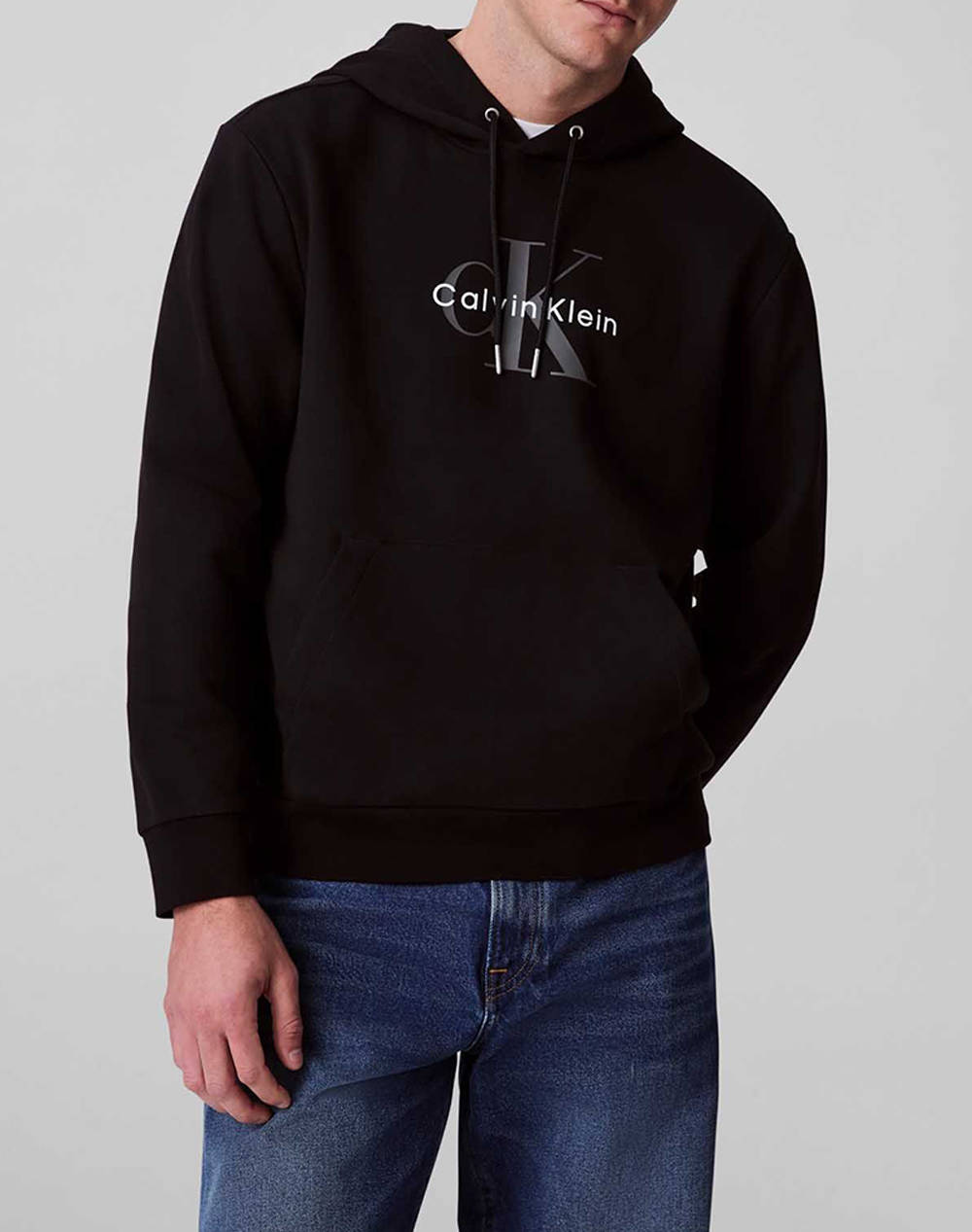 Calvin Klein Jeans Ls Eu Monologo 350Terry Hoodie Men Clothes T Shirts & Sweatshirts Sweatshirts Black Cotton,Synthetic Lv04Rc282G Ub1 Male