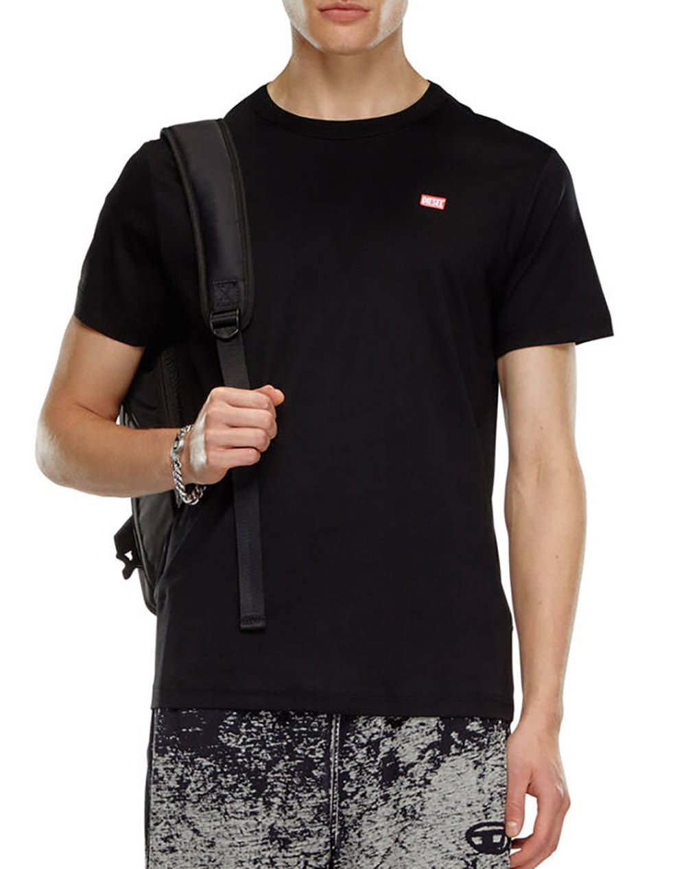 Diesel T Miegor K77 T Shirt Men Clothes T Shirts & Sweatshirts T Shirts Black Cotton A148190Skaf 9Xx Male T-Shirts Black