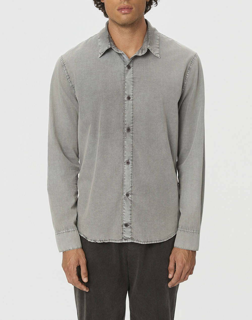 Dirty Laundry Regular Fit Buttoned Shirt Ανδρας Ρουχα Πουκαμισα Lightgray Βαμβακι Dlms000139 Vintage Grey