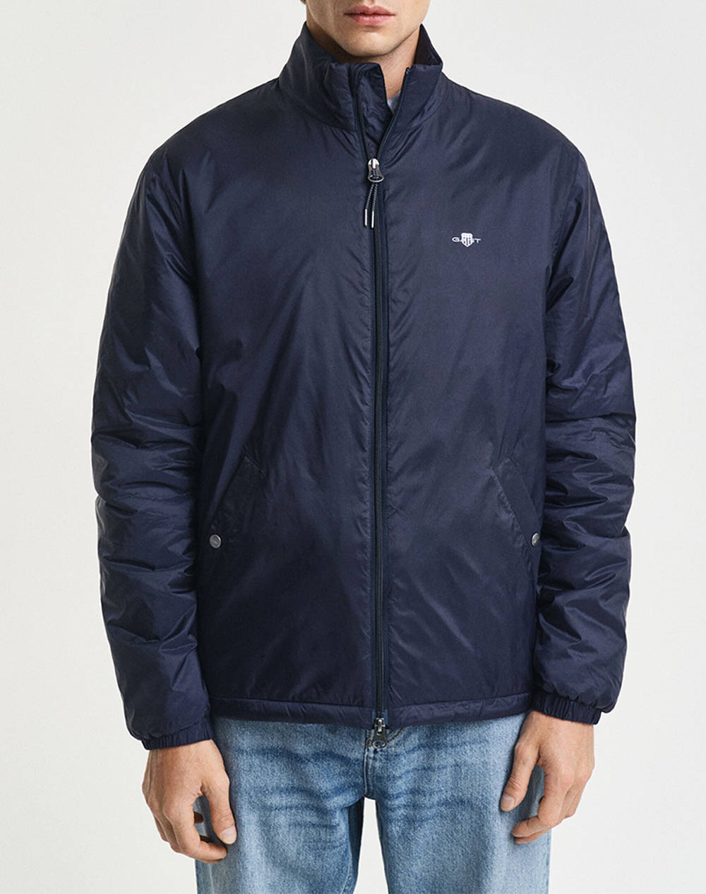 Gant Light Insulated Jacket Men Clothes Outerwear Jackets Darkblue Synthetic 3G7006512 433 Male Jackets Blue