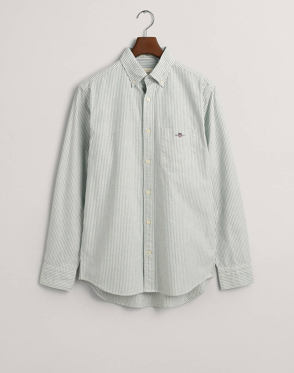 Gant Men''S Reg Oxford Banker Stripe Shirt Men Clothes Shirts Green Cotton 3G3000230 338 Male Shirts Green