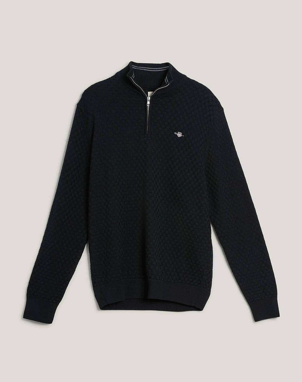 Gant Sweater Ls Micro Texture Hz Men Clothes T Shirts & Sweatshirts Knits Black Cotton 3G8030262 5 Male Knits Black