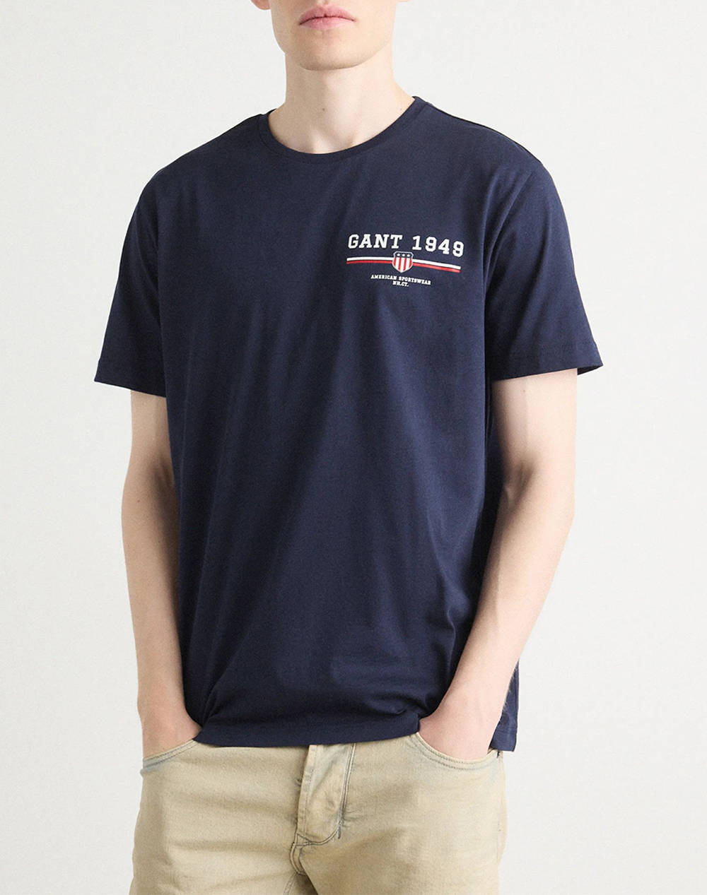 Gant Graphic Ss T Shirt Men Clothes T Shirts & Sweatshirts T Shirts Darkblue Cotton 3G2067044 433 Male T-Shirts Blue