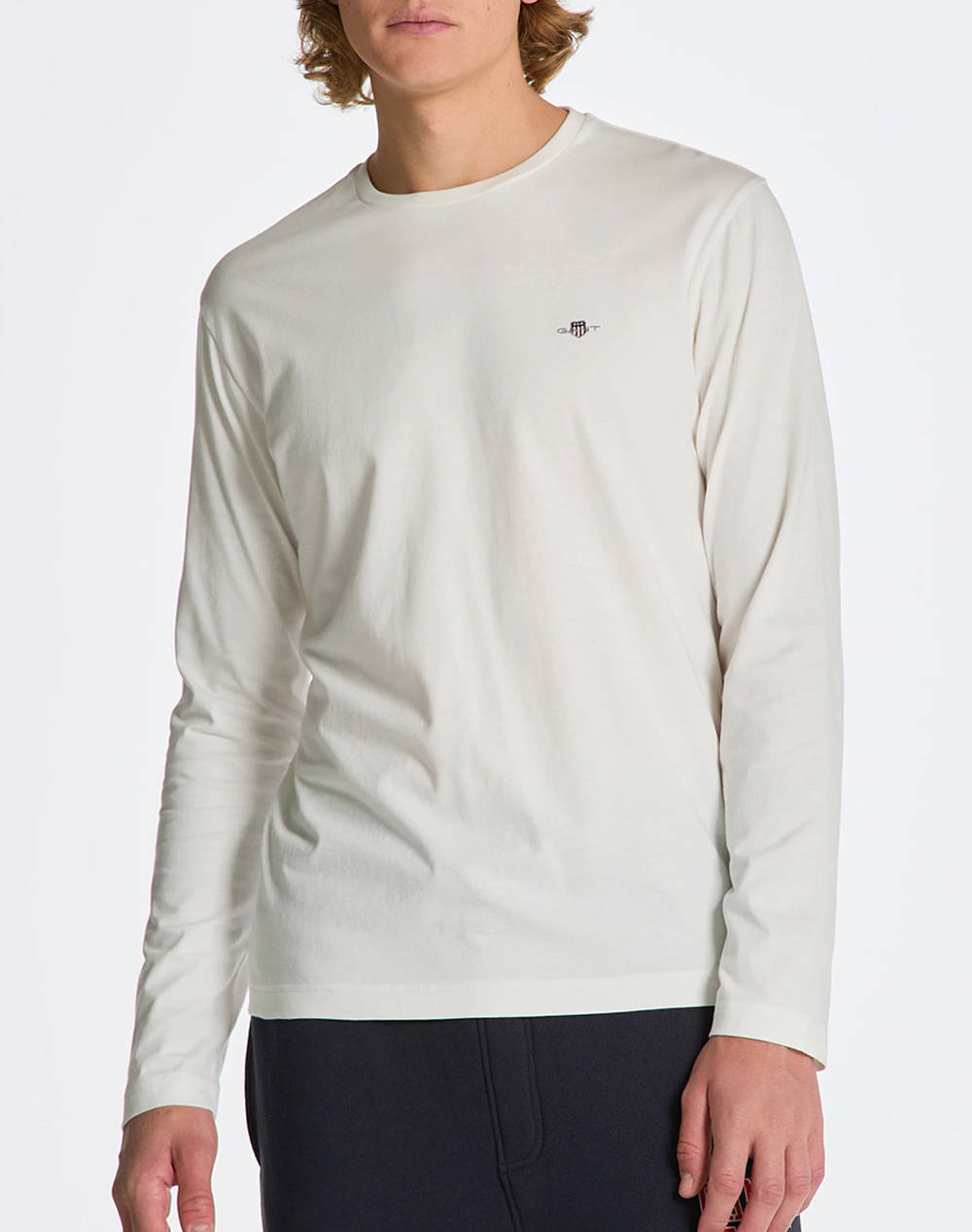 Gant Reg Shield Ls T Shirt Men Clothes T Shirts & Sweatshirts T Shirts Offwhite Cotton 3G2004049 113 Male T-Shirts