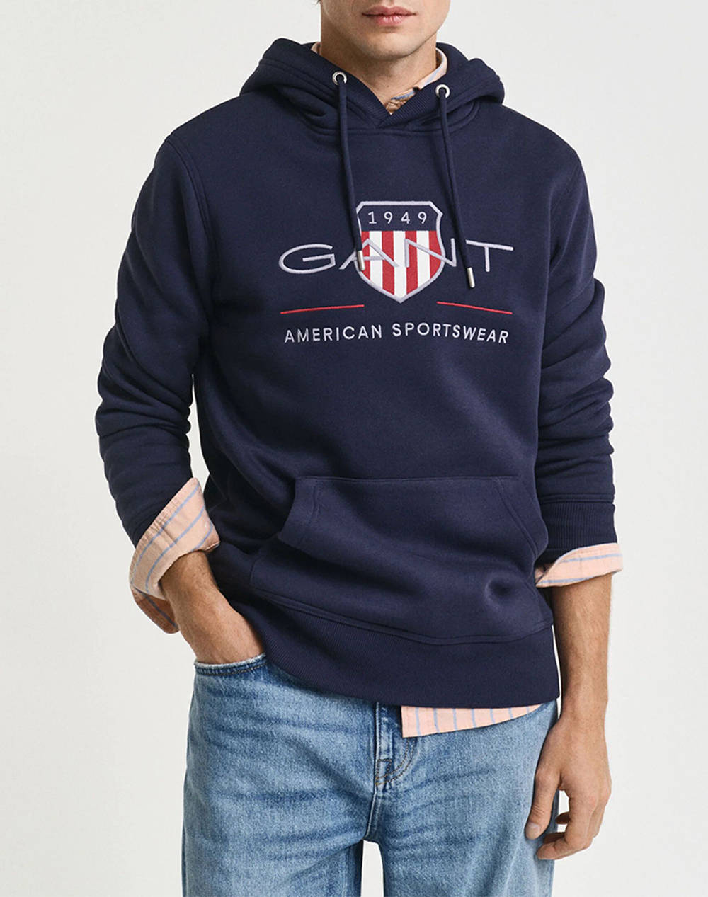 Gant Ls Reg Archive Shield Hoodie Men Clothes T Shirts & Sweatshirts Sweatshirts Darkblue Cotton,Velvet,Synthetic 3G2047082 433 Male Sweatshirts Blue