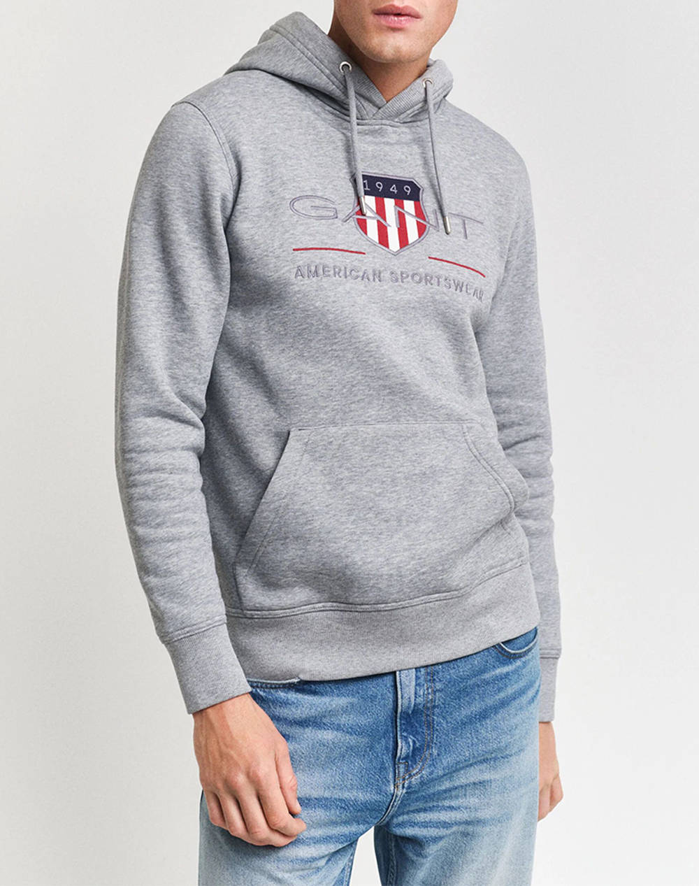 Gant Ls Reg Archive Shield Hoodie Men Clothes T Shirts & Sweatshirts Sweatshirts Lightgray Cotton,Velvet,Synthetic 3G2047082 93 Male Sweatshirts