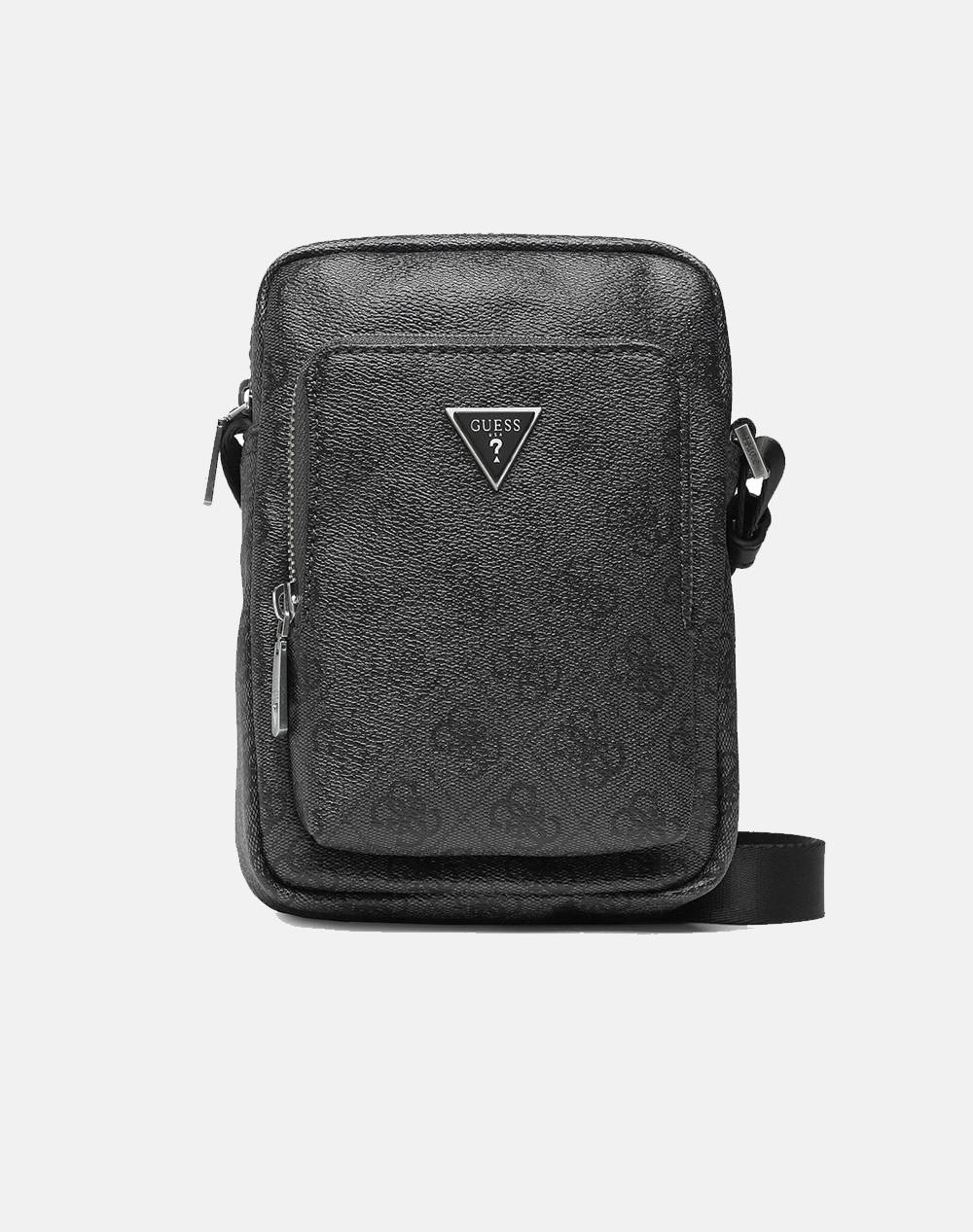 Guess Milano Xbody W Front Pocket Bag For Men (Dimensions: 14X 20 X 4Cm.) Men Accessories Bags Black Imitation Leather Hmevzlp3163 Bla Male Bags Black