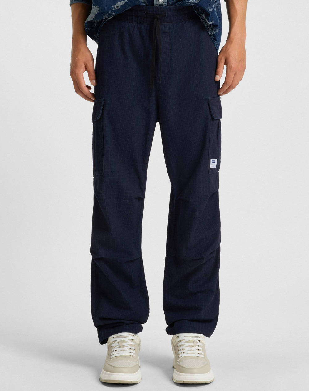 Men Clothes Trousers Cargo Darkblue Cotton 50552121 411 Male Cargo Blue