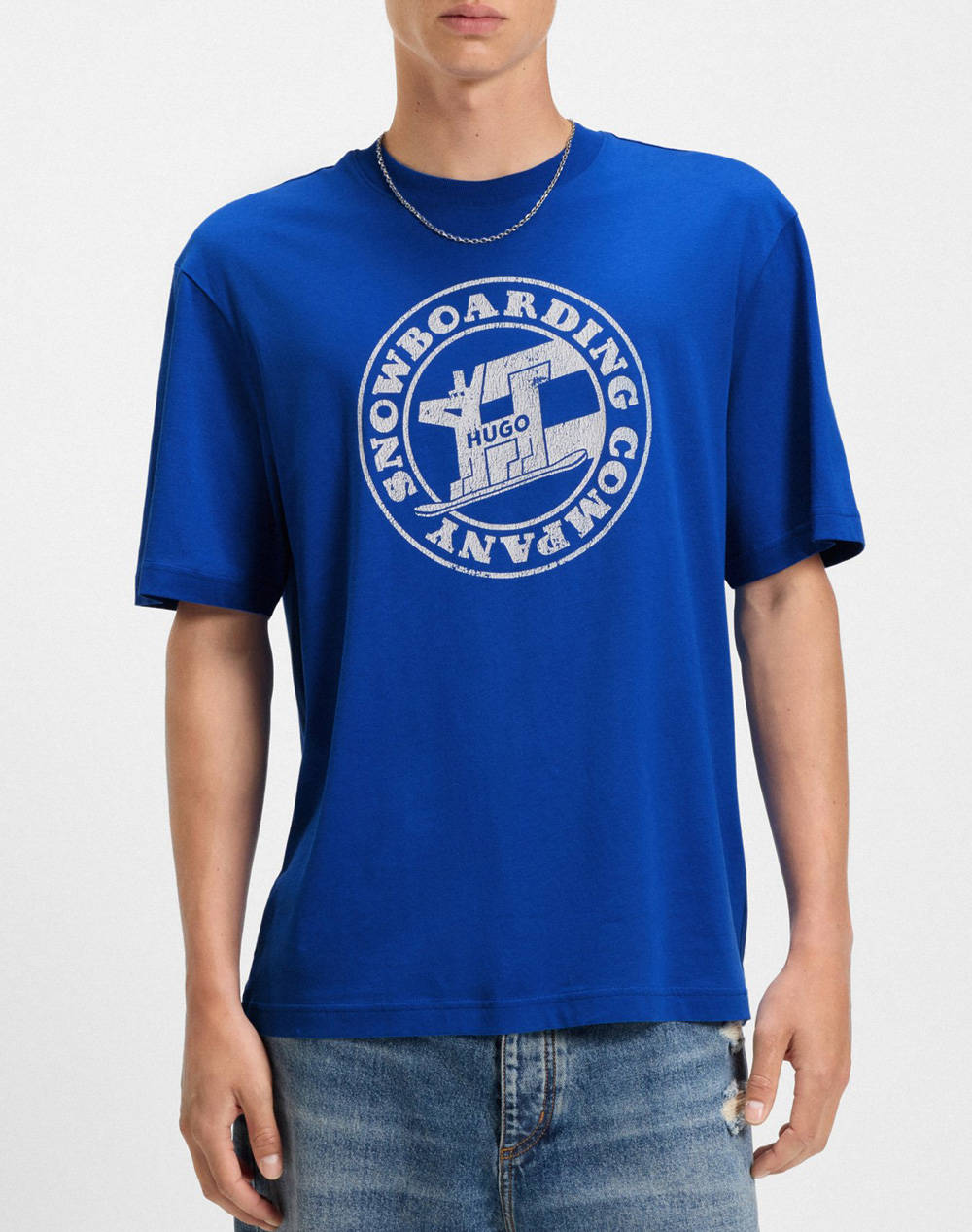 Men Clothes T Shirts & Sweatshirts T Shirts Blue Cotton 50546246 493 Male T-Shirts Blue