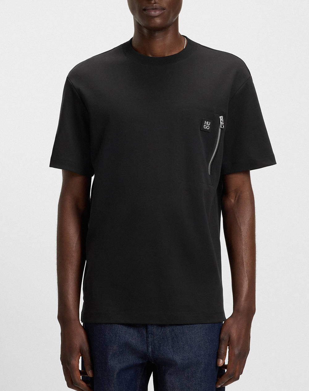 Hugo Dargentee 10261766 01 Men Clothes T Shirts & Sweatshirts T Shirts Black Cotton 50542566 001 Male T-Shirts Black