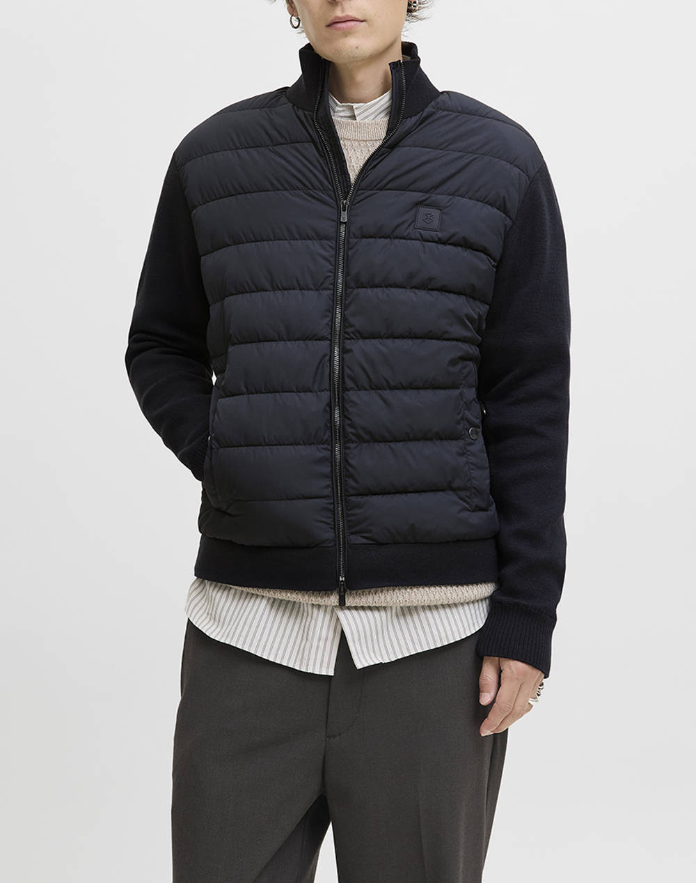 Jack&Jones Jprblahudson Hybrid Jacket Ανδρας Ρουχα Πανωφορια Μπουφαν Navyblue Συνθετικο 12281340 Dark Navy