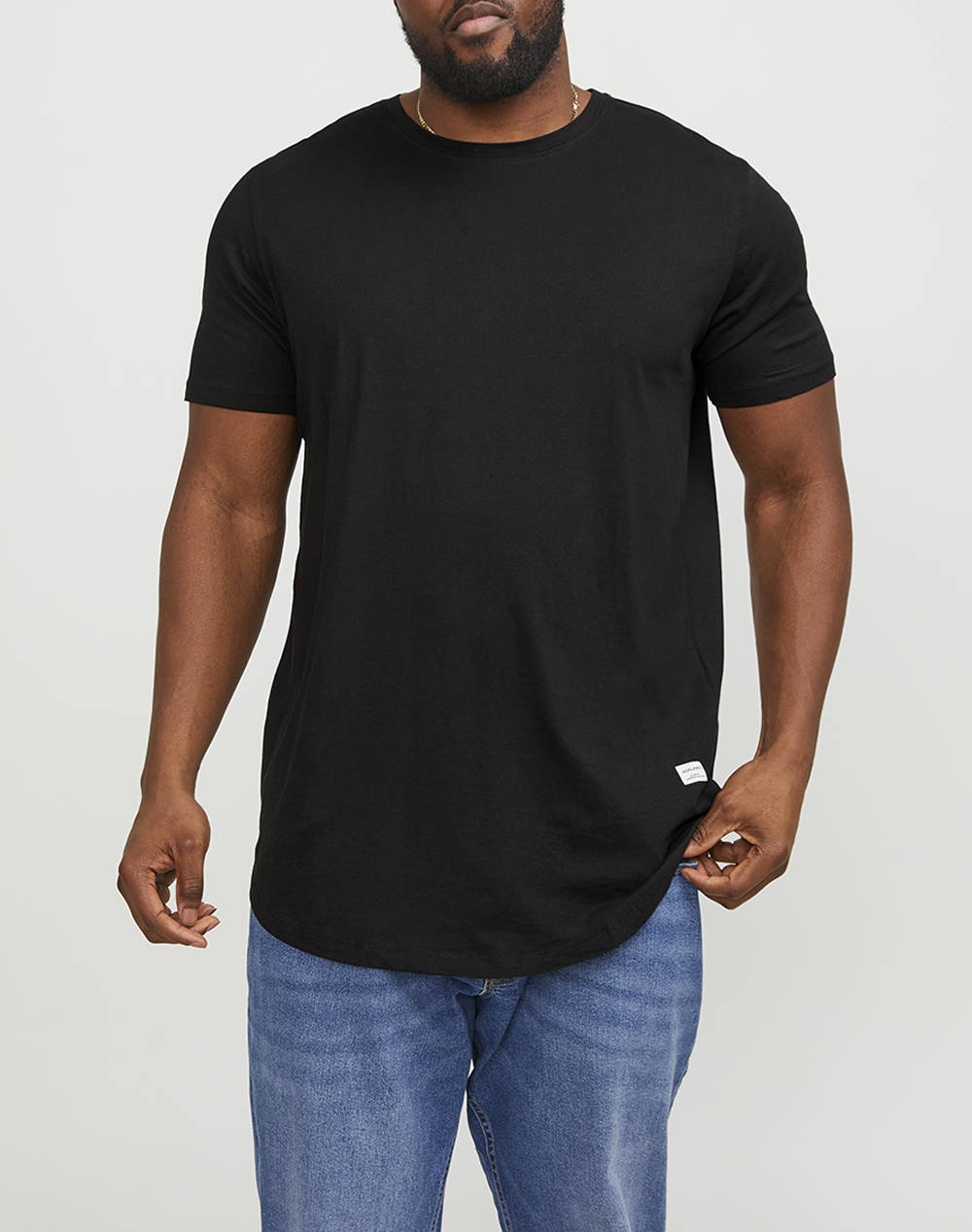 Jack&Jones Jjenoa Tee Ss Crew Neck Noos Pls Men Clothes T Shirts & Sweatshirts T Shirts Black Cotton 12184933 Black Male T-Shirts Black
