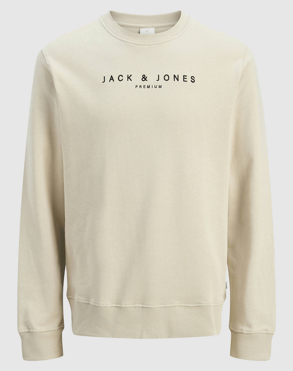 Jack&Jones Jprccjayson Sweat Crew Neck Men Clothes T Shirts & Sweatshirts Sweatshirts Cream Cotton 12283436 Silver Lining Male Sweatshirts
