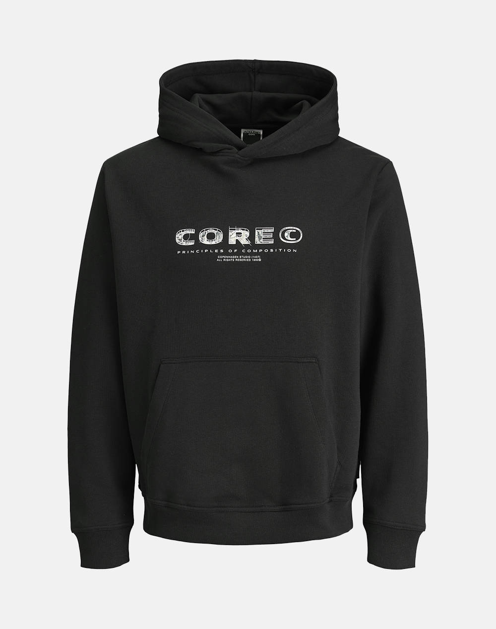 Jack&Jones Jcostance Text Print Sweat Hood Men Clothes T Shirts & Sweatshirts Sweatshirts Black Cotton,Synthetic 12282839 Black Male Sweatshirts Black