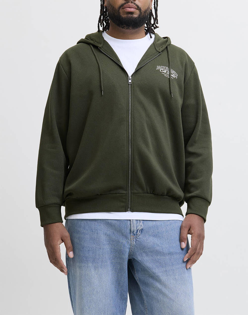 Men Clothes Jackets Zip Through Hoodies Darkgreen Cotton,Synthetic 12285082 Duffel Bag Male Zip Through Hoodies Green