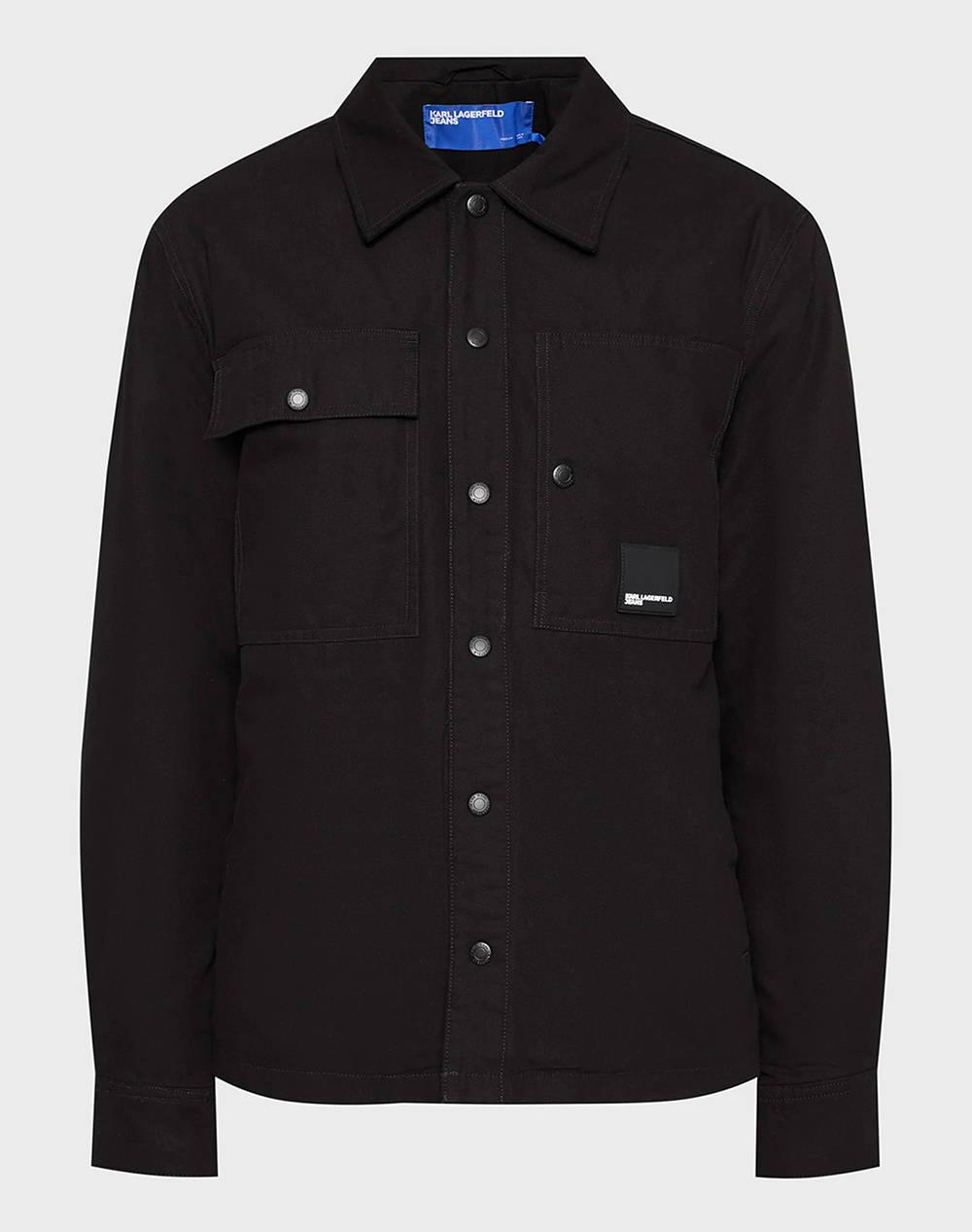 Karl Lagerfeld Jeans Klj Canvas Overshirt Jacket Men Clothes Shirts Black Cotton A3M14059 999 Male Shirts Black