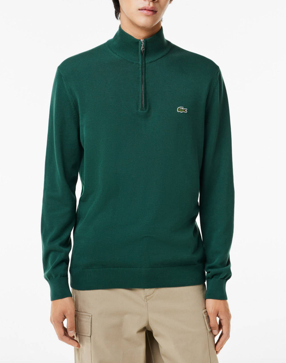 Lacoste Ls Sweater Men Clothes T Shirts & Sweatshirts Knits Green Cotton 3Ah1980 Yzp Male Knits Green