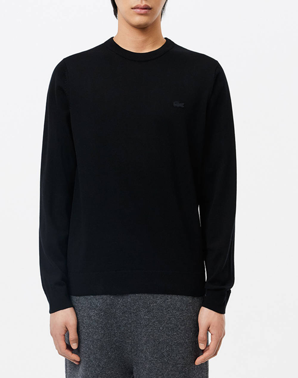 Lacoste Ls Sweater Men Clothes T Shirts & Sweatshirts Knits Black Wool 3Ah1969 031 Male Knits Black