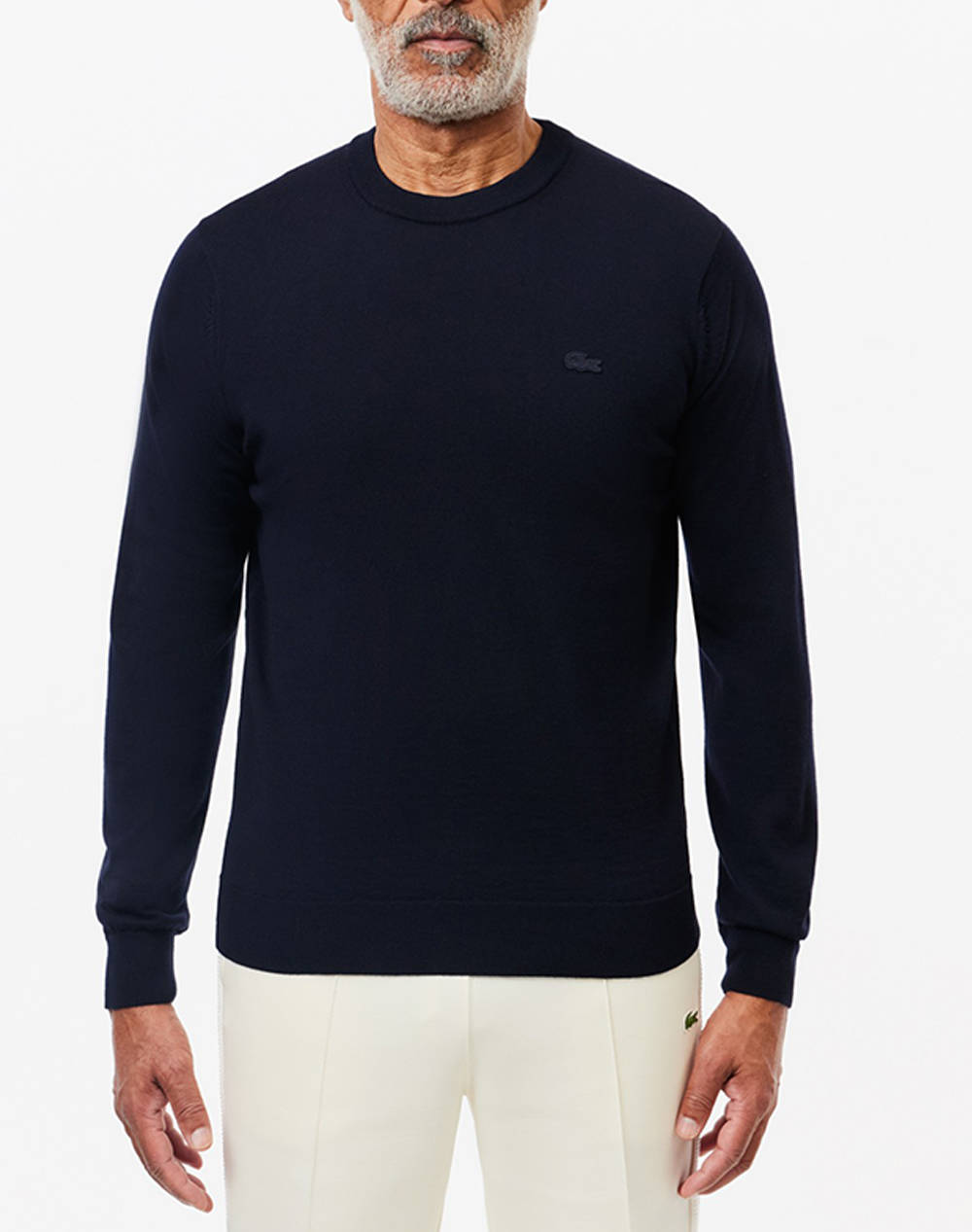 Lacoste Ls Sweater Men Clothes T Shirts & Sweatshirts Knits Navyblue Wool 3Ah1969 166 Male Knits Blue
