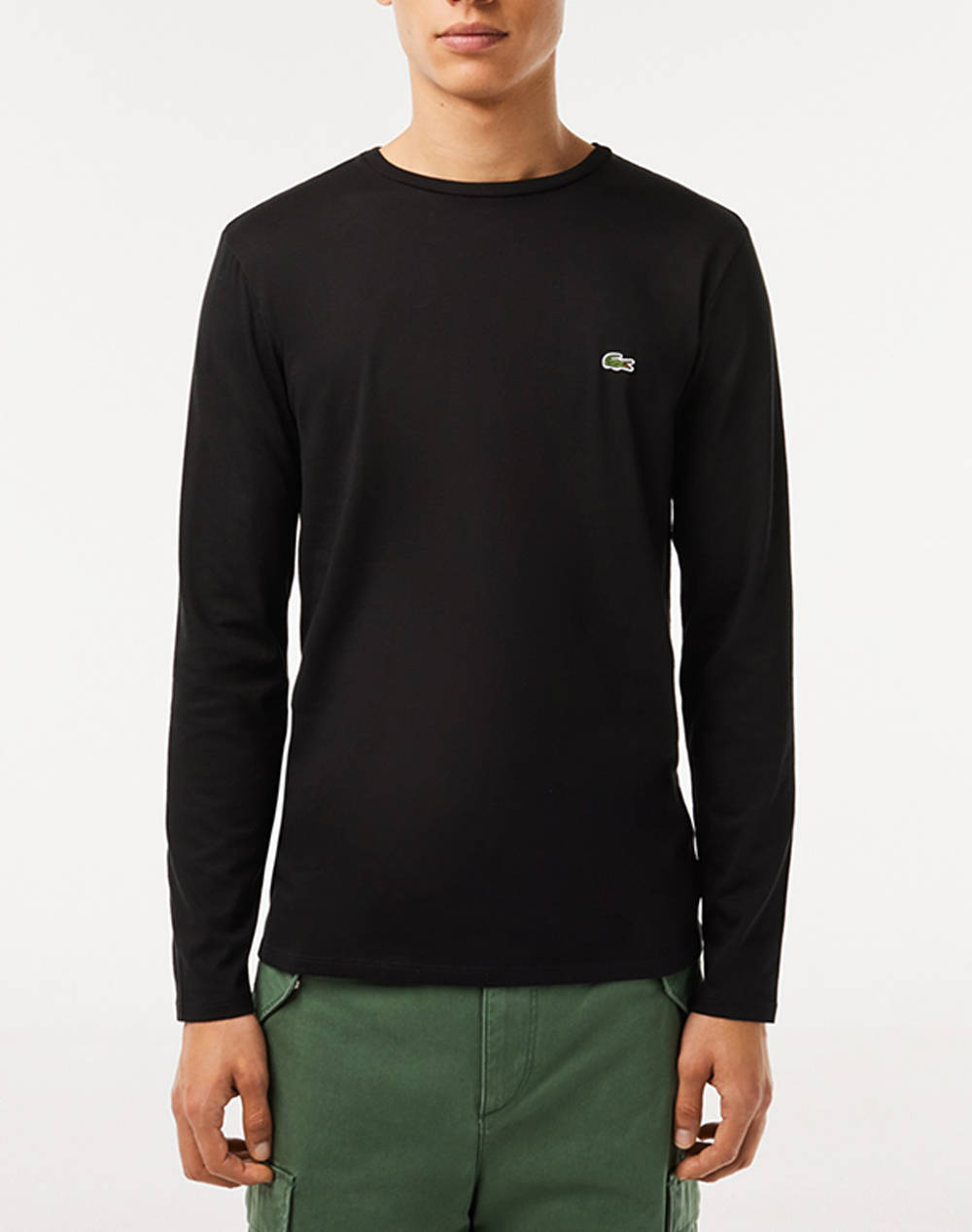 Lacoste Ls Tee Shirt Men Clothes T Shirts & Sweatshirts T Shirts Black Cotton 3Th6712 031 Male T-Shirts Black