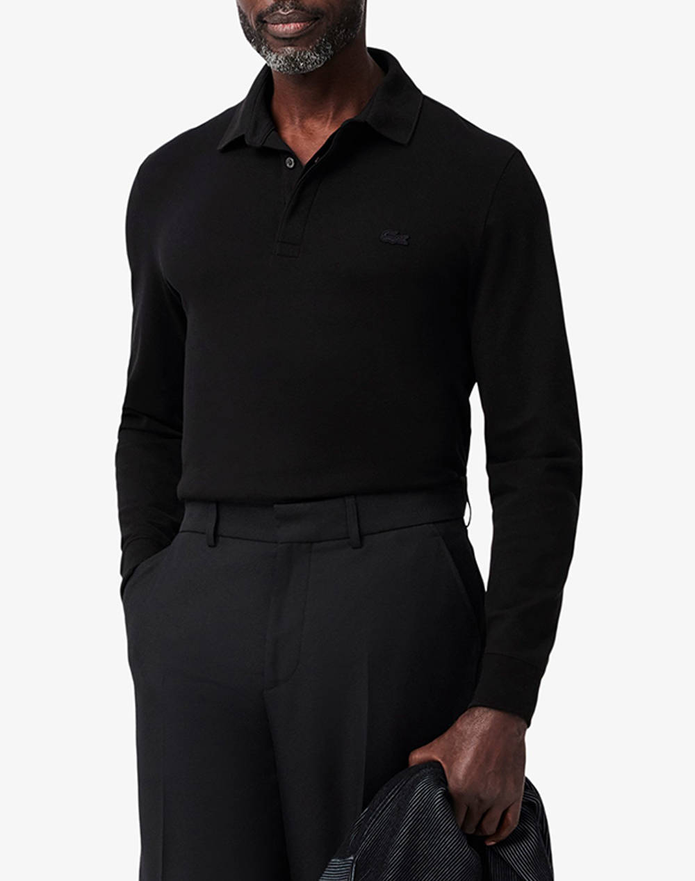 Lacoste Mm Polo Ls T Shirt Men Clothes T Shirts & Sweatshirts Polo Black Cotton,Elastic 3Ph2481 031 Male Polo Black