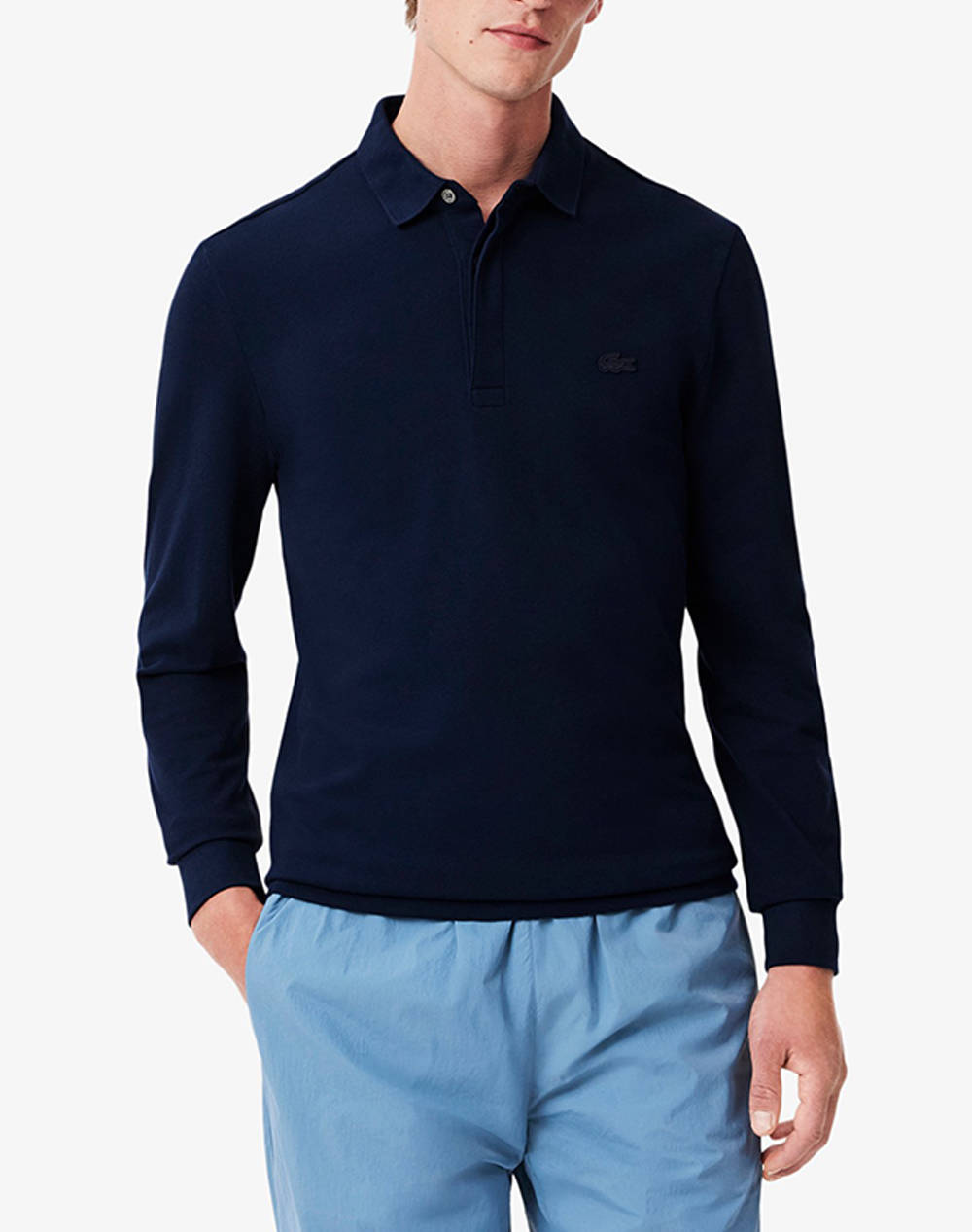 Lacoste Mm Polo Ls T Shirt Men Clothes T Shirts & Sweatshirts Polo Navyblue Cotton,Elastic 3Ph2481 166 Male Polo Blue