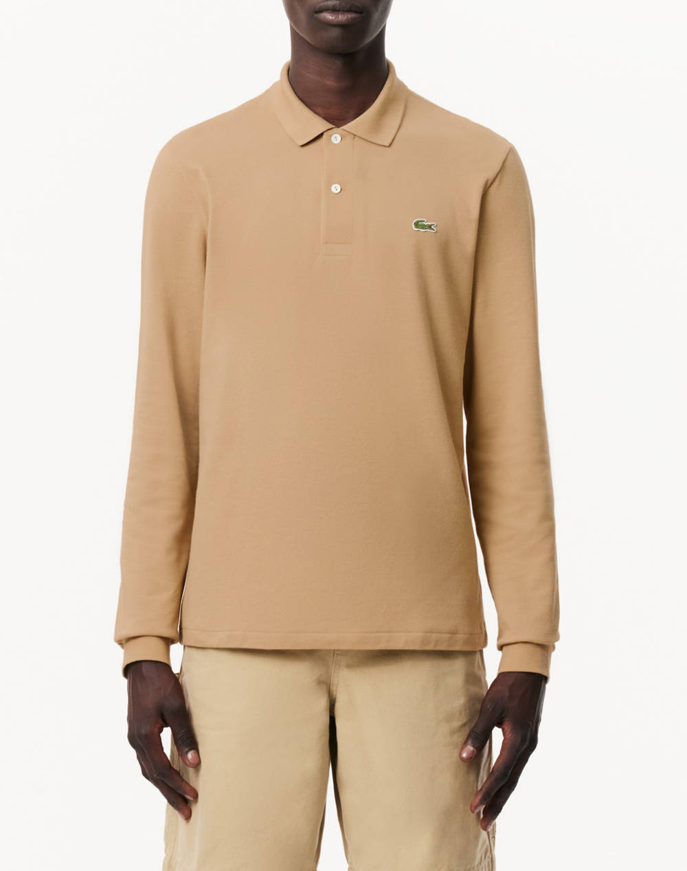 Lacoste Polo Ls T Shirt Men Clothes T Shirts & Sweatshirts Polo Biege Cotton,Elastic 3L1312 02S Male Polo Biege