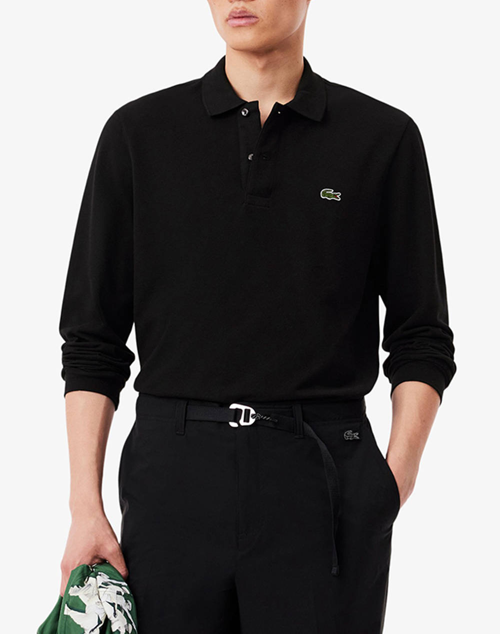Lacoste Polo Ls T Shirt Men Clothes T Shirts & Sweatshirts Polo Black Cotton,Elastic 3L1312 031 Male Polo Black