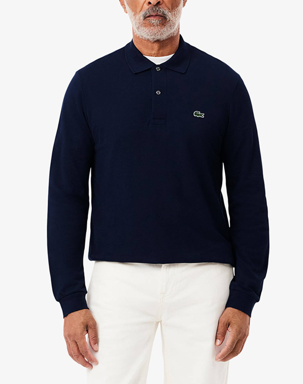 Lacoste Polo Ls T Shirt Men Clothes T Shirts & Sweatshirts Polo Navyblue Cotton,Elastic 3L1312 166 Male Polo Blue