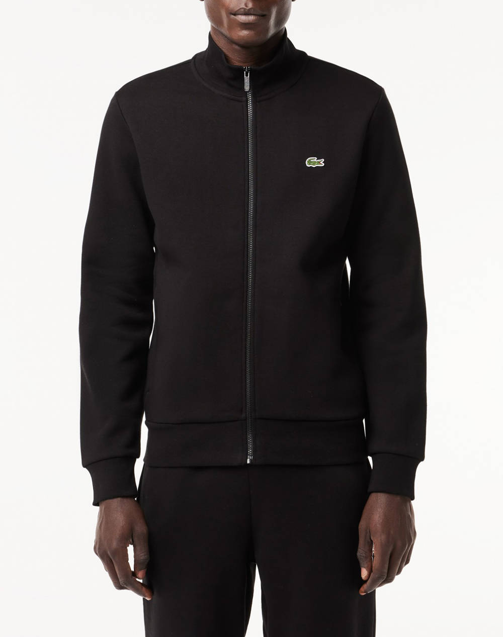 Lacoste Mm Sweatshirt Men Clothes Jackets Zip Through Hoodies Black Cotton,Synthetic 3Sh9622 031 Male Zip Through Hoodies Black