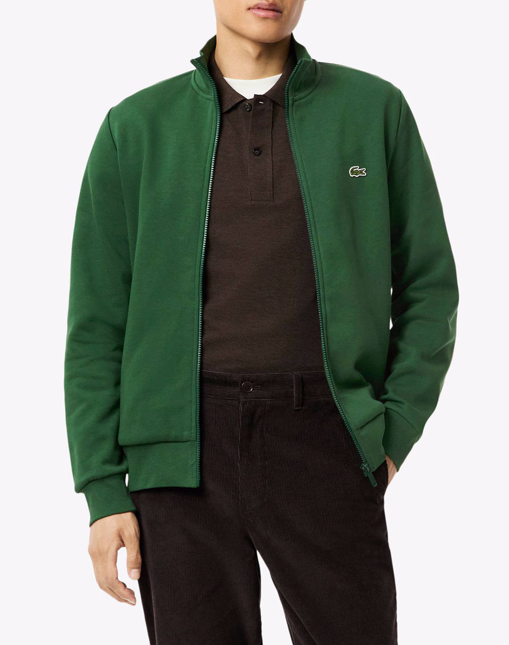 Lacoste Mm Sweatshirt Men Clothes Jackets Zip Through Hoodies Green Cotton,Synthetic 3Sh9622 132 Male Zip Through Hoodies Green