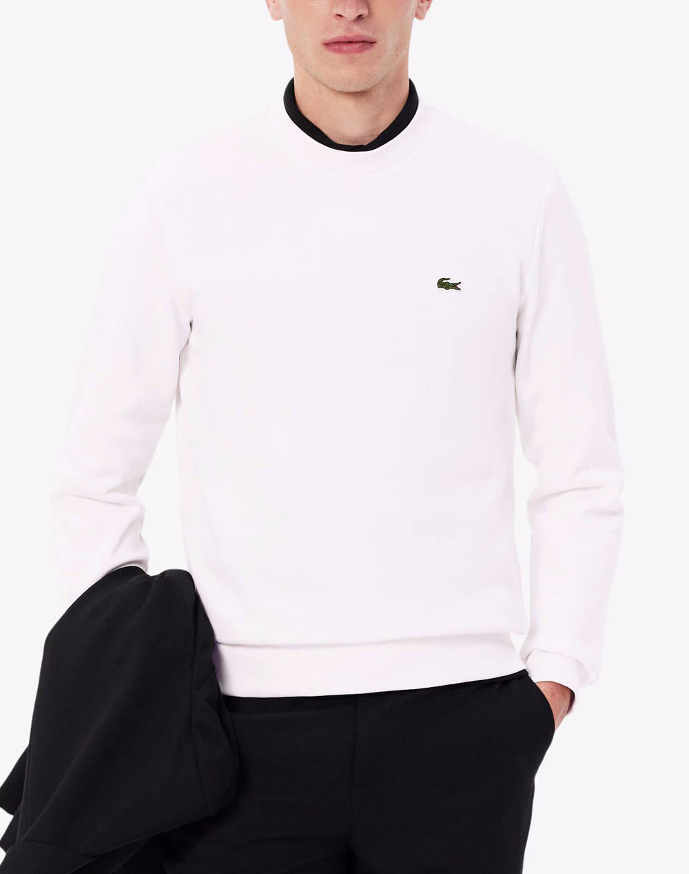Lacoste Sweatshirt Ls Men Clothes T Shirts & Sweatshirts Sweatshirts White Cotton,Synthetic 3Sh9608 001 Male Sweatshirts