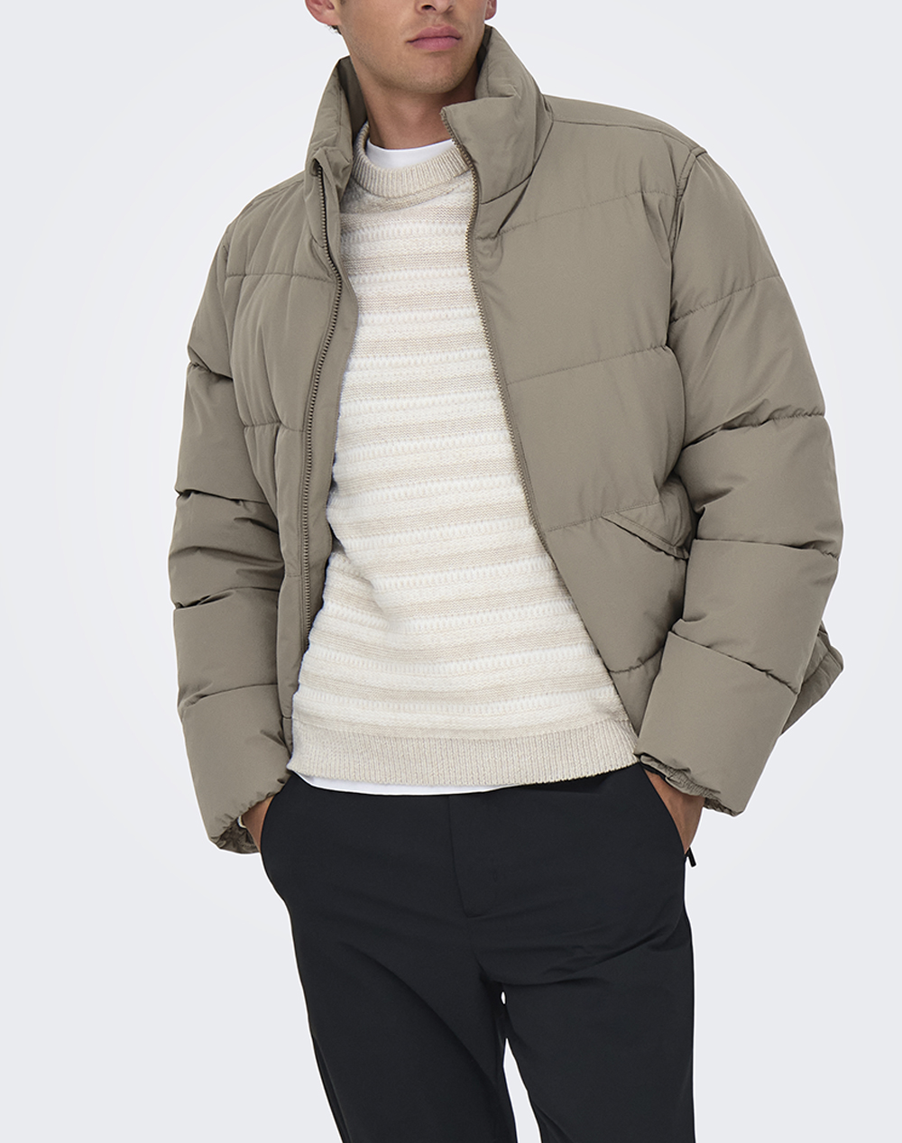 Only&Sons Onspack Life Puffer Jacket Otw Ανδρας Ρουχα Πανωφορια Μπουφαν Khaki Συνθετικο 22034718 Walnut - Koolfly