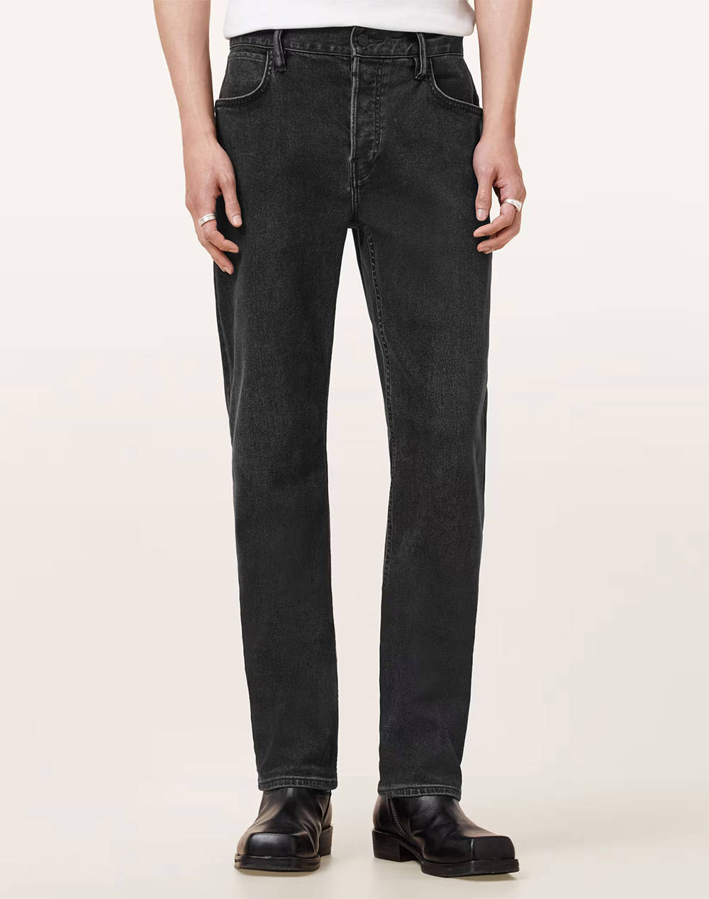All Saints Iggy Ανδρας Ρουχα Παντελονια Jeans Denimblack Βαμβακι,Με Ελασταν M024eb Washed Black - Koolfly
