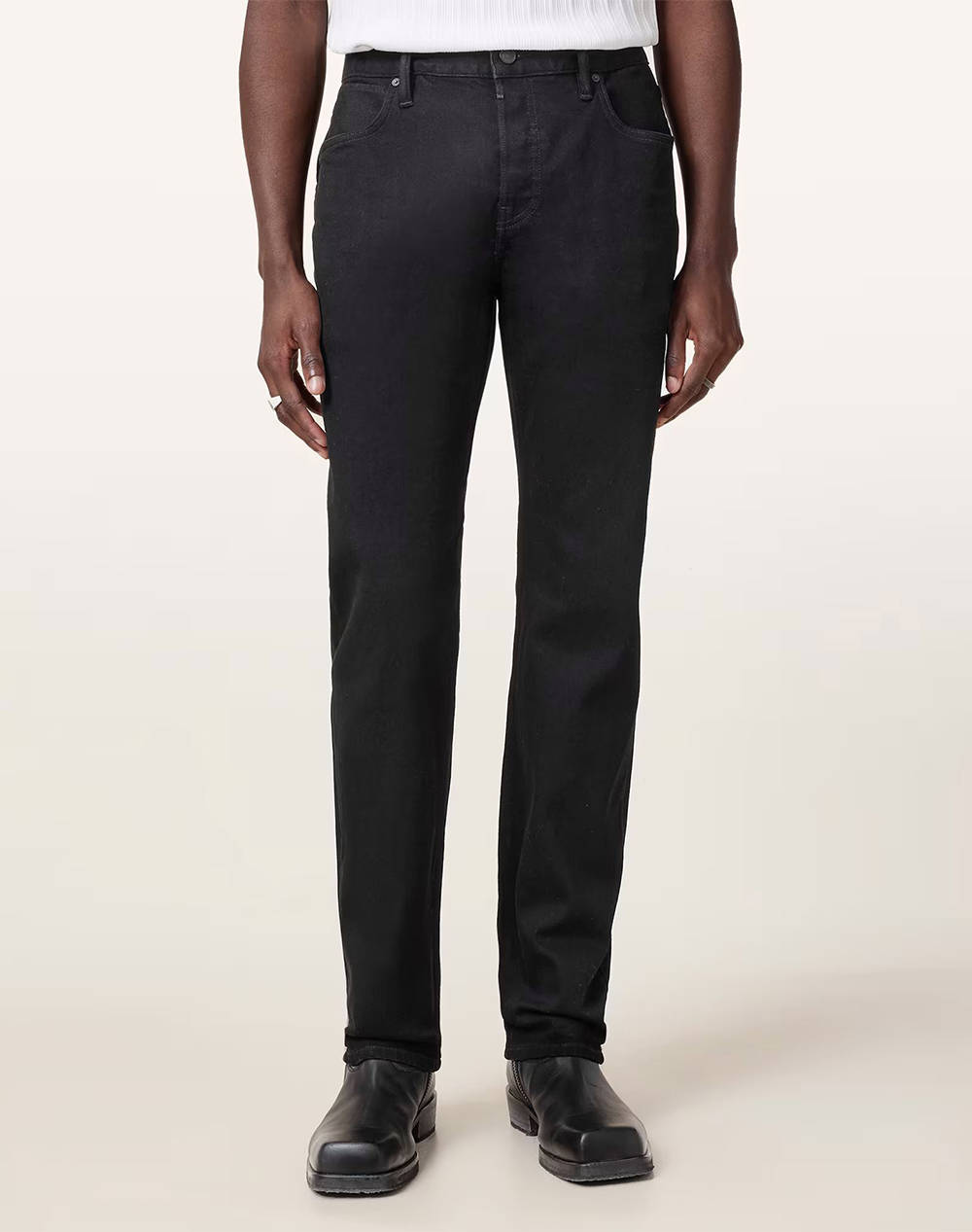 All Saints Iggy Ανδρας Ρουχα Παντελονια Jeans Jetblack Βαμβακιμε Ελασταν M024Eb Jet Black