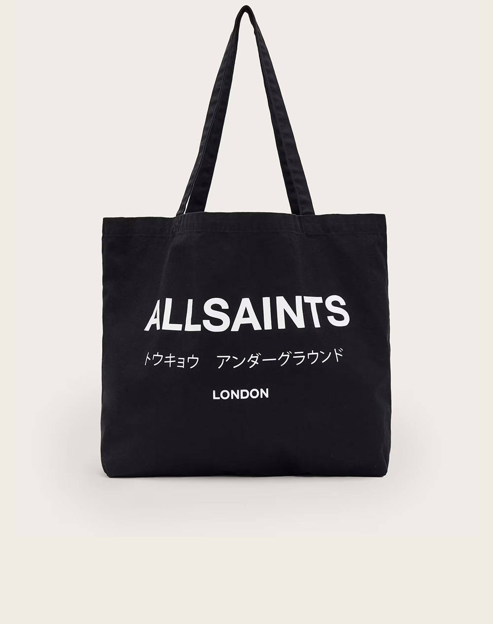 All Saints Underground Tote (Dimensions: 35 X 49 X 12Cm) Men Accessories Bags Black Cotton M170Xb Black/Chalk Male Bags Black