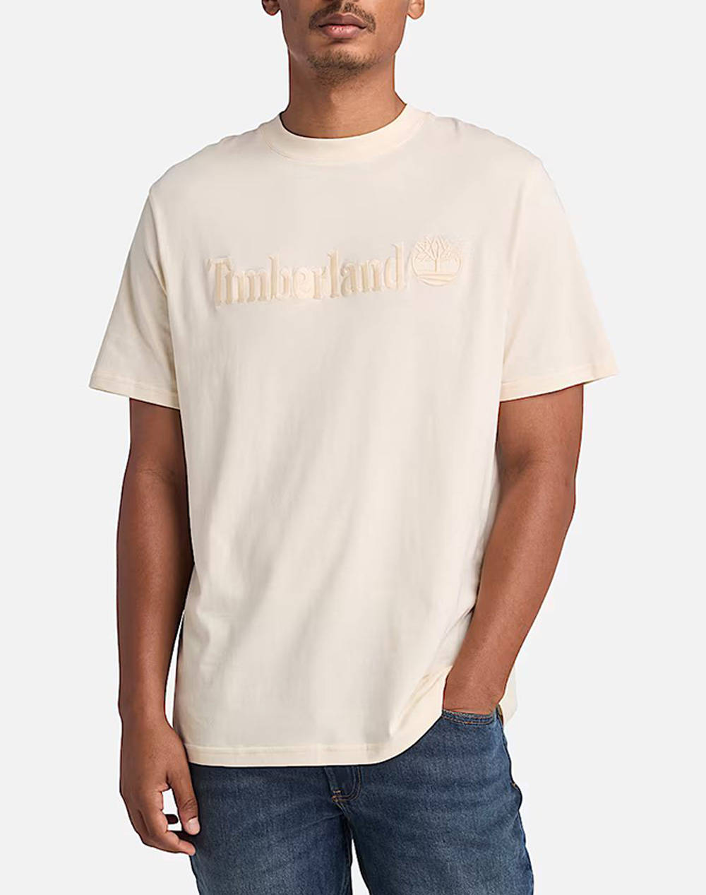 Timberland Hampthon Short Sleeve Tee Men Clothes T Shirts & Sweatshirts T Shirts Cream Cotton Tb0A6Vpe V04 Male T-Shirts