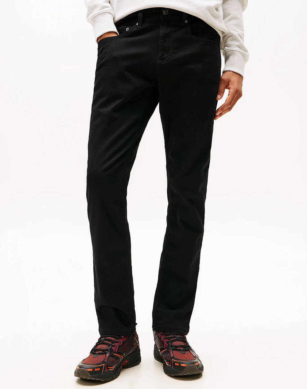 Tommy Jeans Scanton Slim Dh4288 Men Clothes Trousers Jeans Denimblack Cotton,Elastic,Synthetic Dm0Dm20707 1Bz34 Male Jeans Black