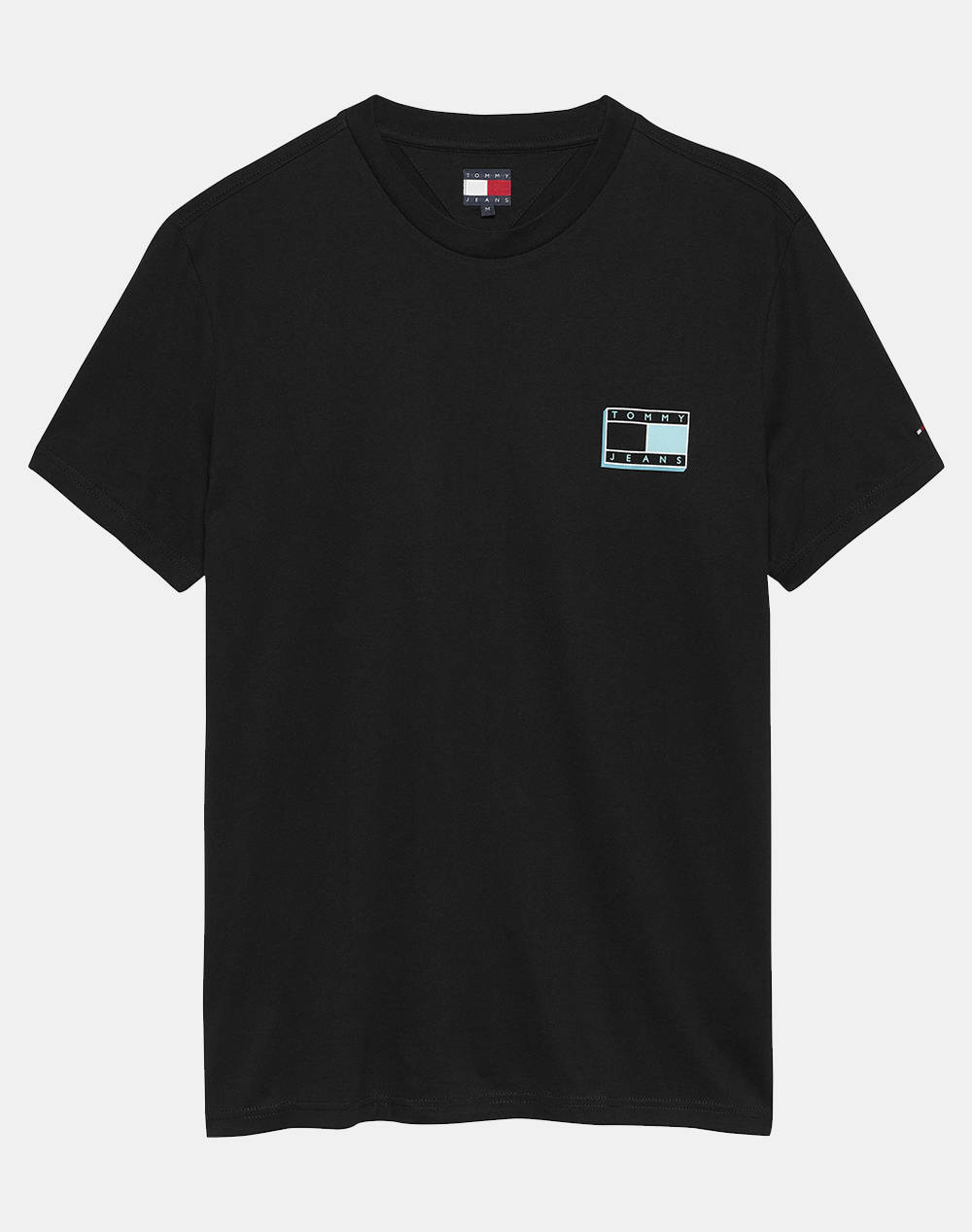 Tommy Jeans Tjm Slim Pop Color Flag Tee Ext Men Clothes T Shirts & Sweatshirts T Shirts Black Cotton Dm0Dm21577 Bds Male T-Shirts Black