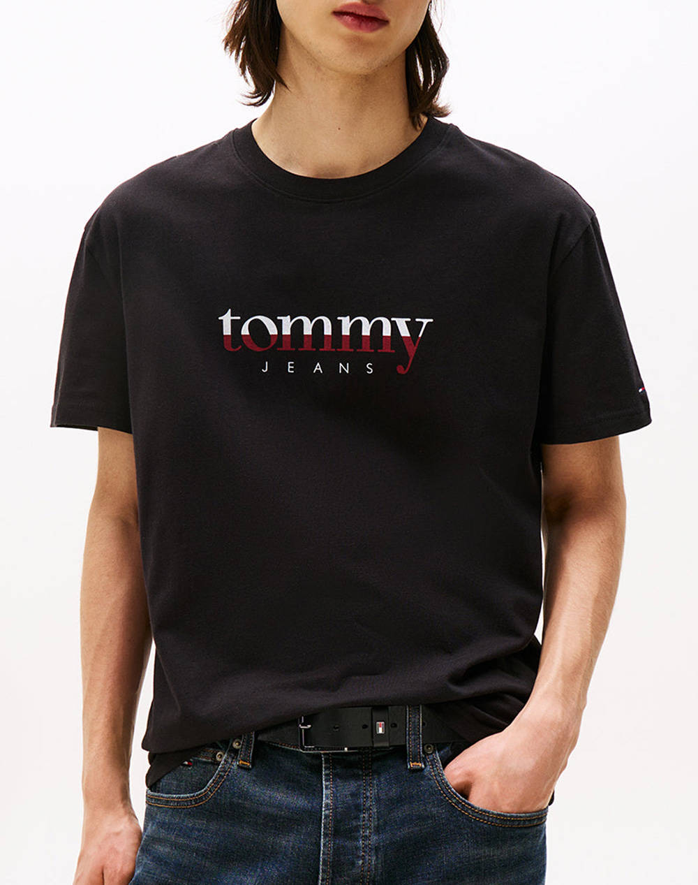 Tommy Jeans Tjm Reg Dna Tee Ext Men Clothes T Shirts & Sweatshirts T Shirts Black Cotton Dm0Dm21978 Bds Male T-Shirts Black