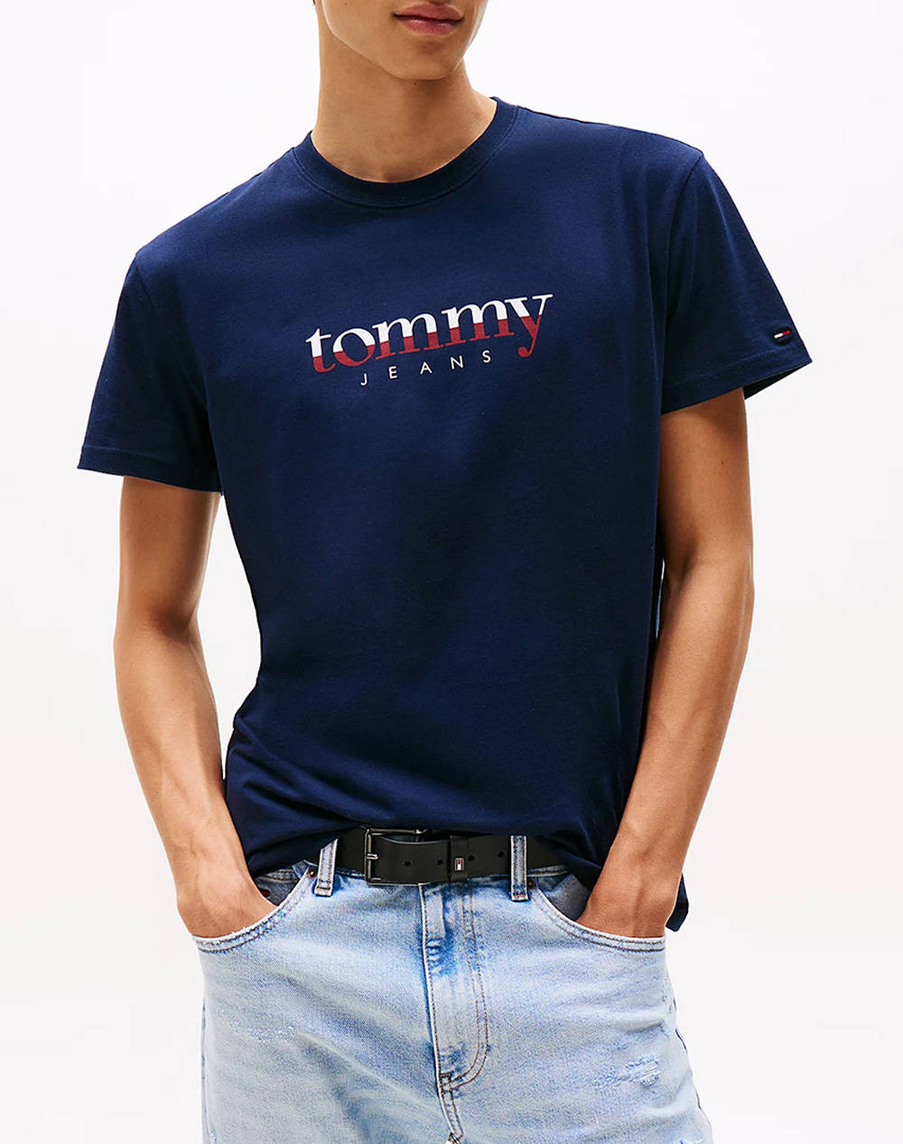 Tommy Jeans Tjm Reg Dna Tee Ext Men Clothes T Shirts & Sweatshirts T Shirts Darkblue Cotton Dm0Dm21978 C1G Male T-Shirts Blue