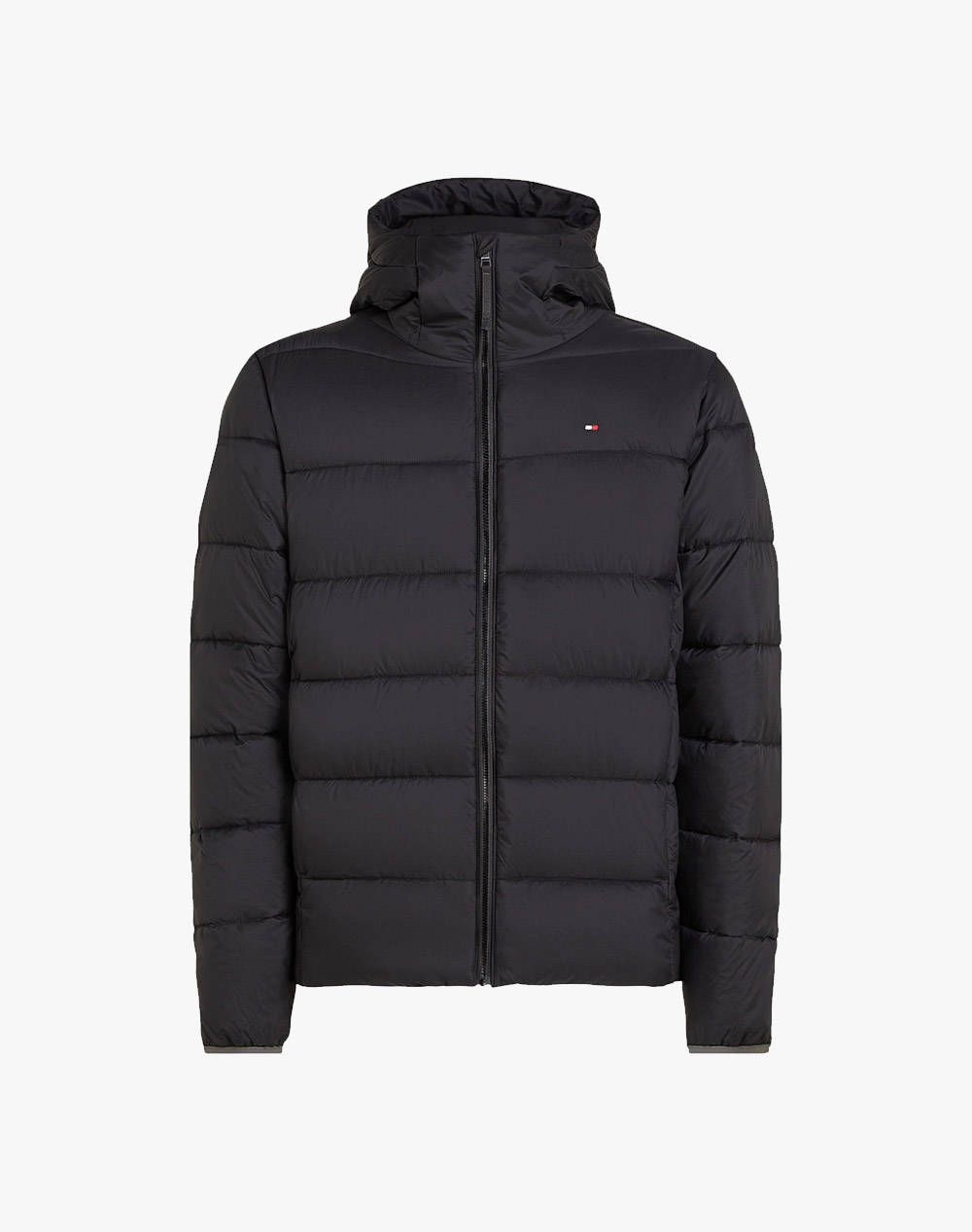 Tommy Hilfiger Mid Weight Hooded Jacket Men Clothes Outerwear Jackets Black Synthetic Mw0Mw41983 Bds Male Jackets Black