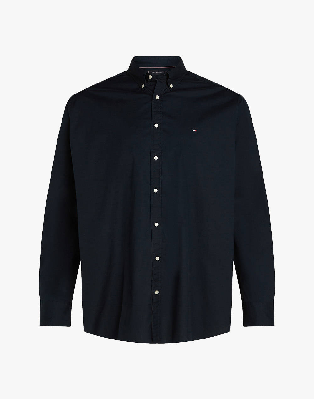 Tommy Hilfiger Bt Flex Poplin Solid Rf Shirt B Men Clothes Shirts Darkblue Cotton Mw0Mw39900 Dw5 Male Shirts Blue