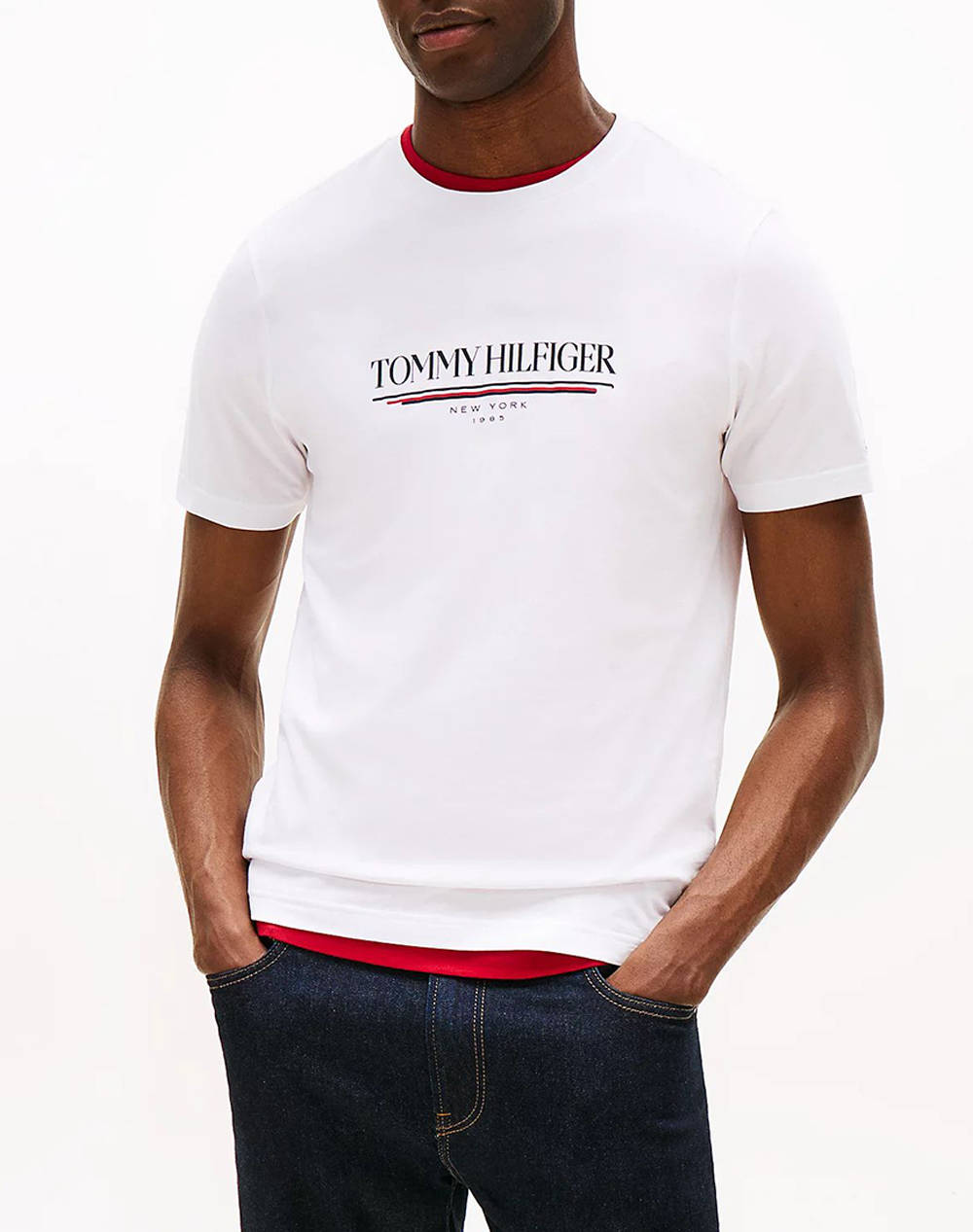 Tommy Hilfiger Brand Love Hilfiger Tee Men Clothes T Shirts & Sweatshirts T Shirts White Cotton Mw0Mw40324 Ybr Male T-Shirts