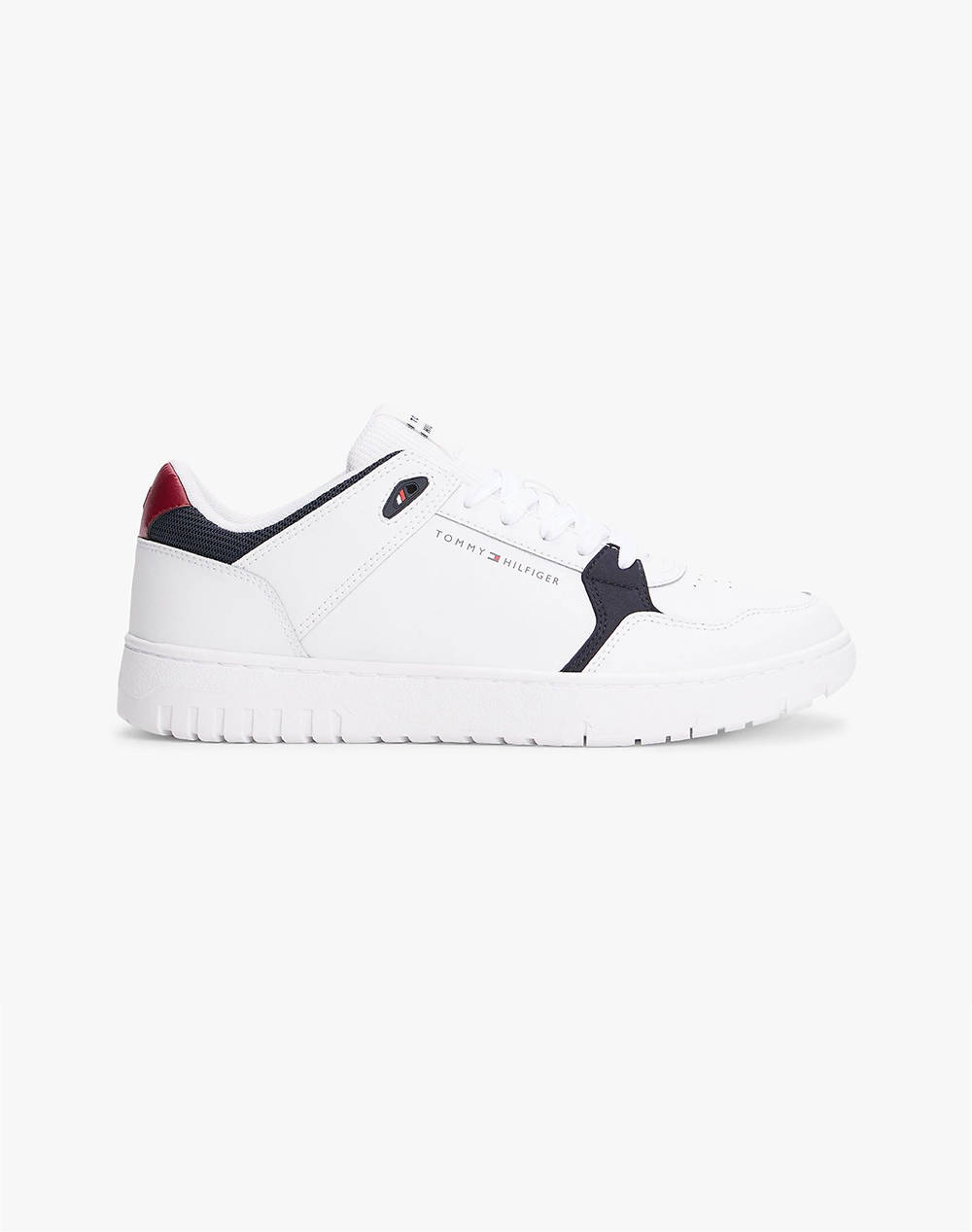 Tommy Hilfiger Th Basket Core Lite Lth Mix Men Sports Shoes Shoes White Imitation Leather,Leather Fm0Fm05518 Ybs Male Shoes