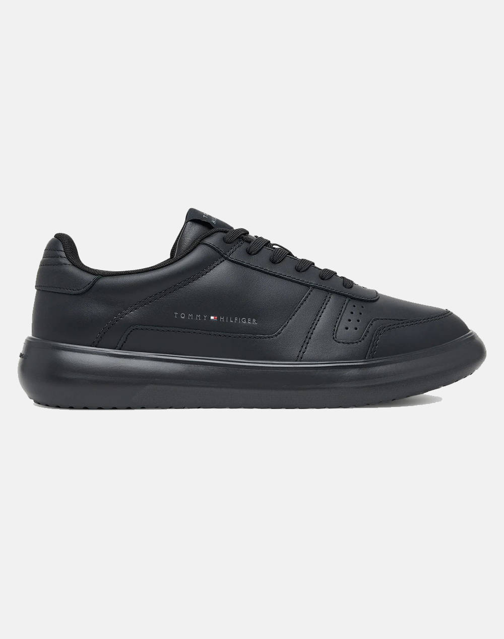 Tommy Hilfiger Modern Lightcup Lth Men Footwear Sneakers Black Leather Fm0Fm05529 Bds Male Sneakers Black