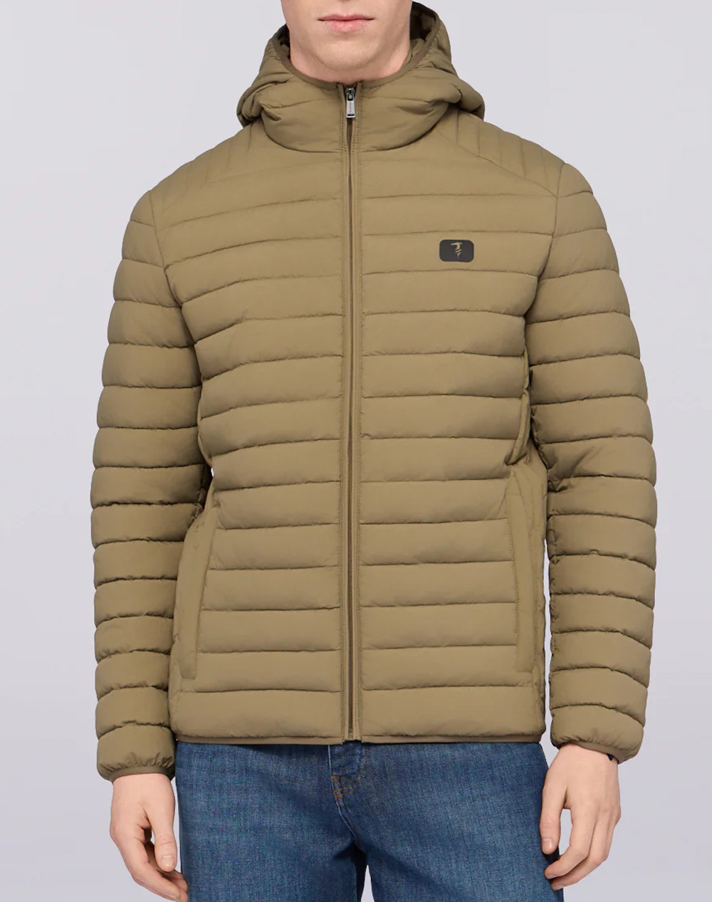 Trussardi Padded Giacca Imbottita Con Cappuccio In Nylon Crinkle Ανδρας Ρουχα Πανωφορια Μπουφαν Khaki Συνθετικο Mo801n10 025 - Koolfly