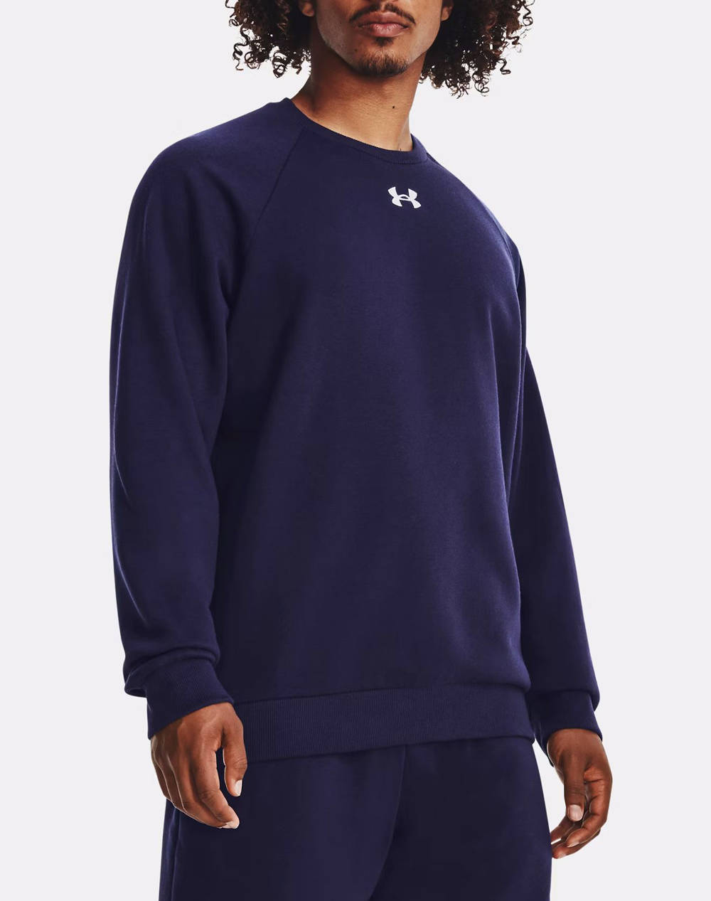Under Armour Ua Rival Fleece Crew Ανδρας Ρουχα Μπλουζες Φουτερ Darkblue Βαμβακισυνθετικο 1379755 410
